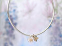 Daisy flower bee bangle solid 9k gold sterling silver lily griffin nz jeweller