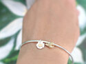 Daisy flower bee bangle solid 9k gold sterling silver lilygriffin nz jewelry