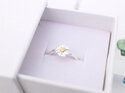 daisy flower silver solid 10k gold adjustable ring lily griffin nz jewellery