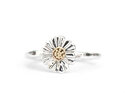 daisy flower sterling silver solid 10k gold adjustable ring lilygriffin jeweller