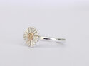 daisy flower sterling silver solid 10k gold adjustable ring lily griffin nz