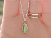 daisy leaf sterling silver pendant green spring native nz lily griffin necklace