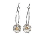 Daisy Marlborough rock native sterling silver solid gold earrings nz jewellery