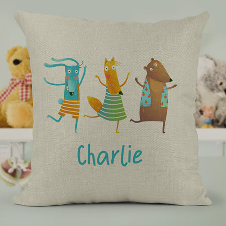 Dancing Animals Personalised Cushion Cover