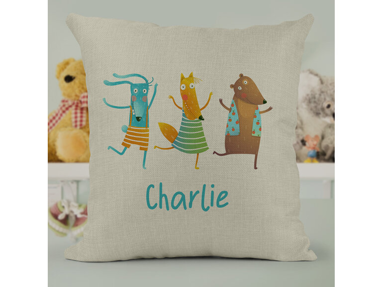 Dancing Animals Personalised Cushion Cover