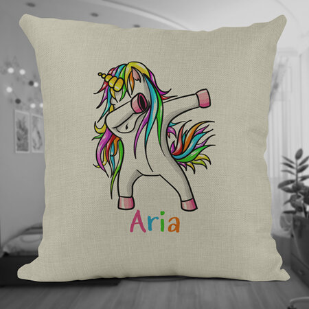 Dancing Unicorn Personalised Cushion Cover