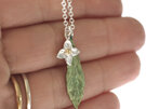 daphne flower leaf sterling silver 10k solid gold necklace lilygriffin jewellery