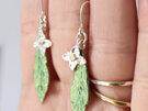 daphne leaves sterling silver gold flowers green botanical lilygriffin earrings