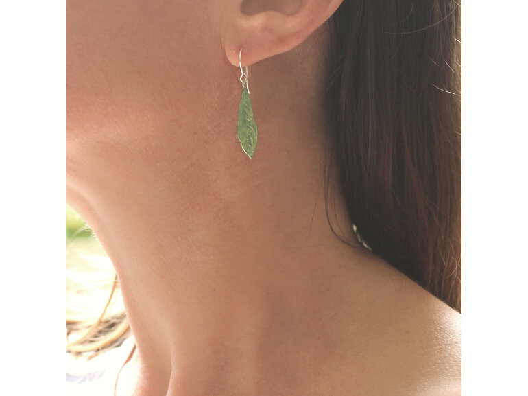 daphne leaves sterling silver spring green botanical lilygriffin earrings nz