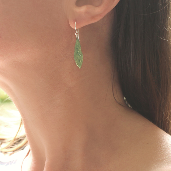 daphne leaves sterling silver spring green botanical lilygriffin earrings nz