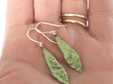 daphne leaves sterling silver spring green native lily griffin earrings nz