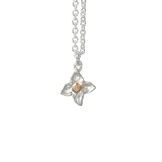 daphne sterling silver solid 10k gold star flower pendant jewellery nz