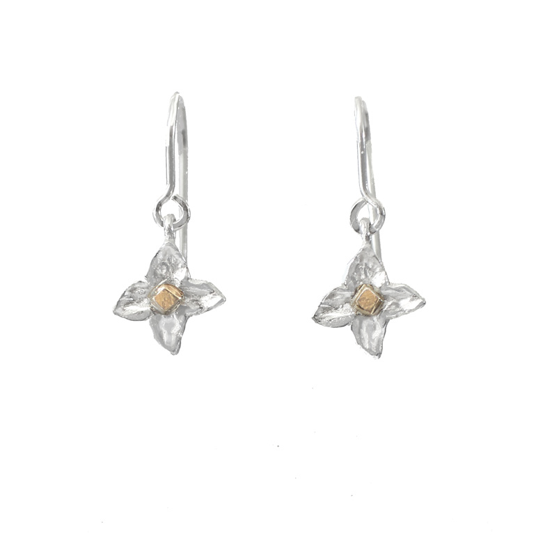 daphne sterling silver solid 10k gold star flowers earrings lily griffin nz