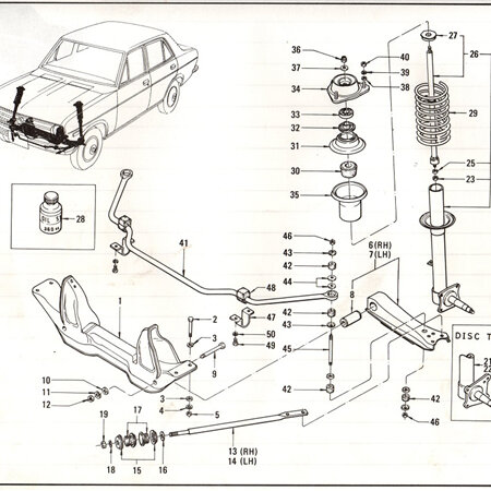 Datsun B110 1200  Front Suspension (Strut, Shock Absorber)