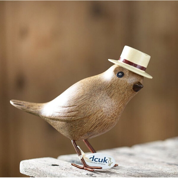 DCUK Dapper Garden Bird in Box with a Straw Hat