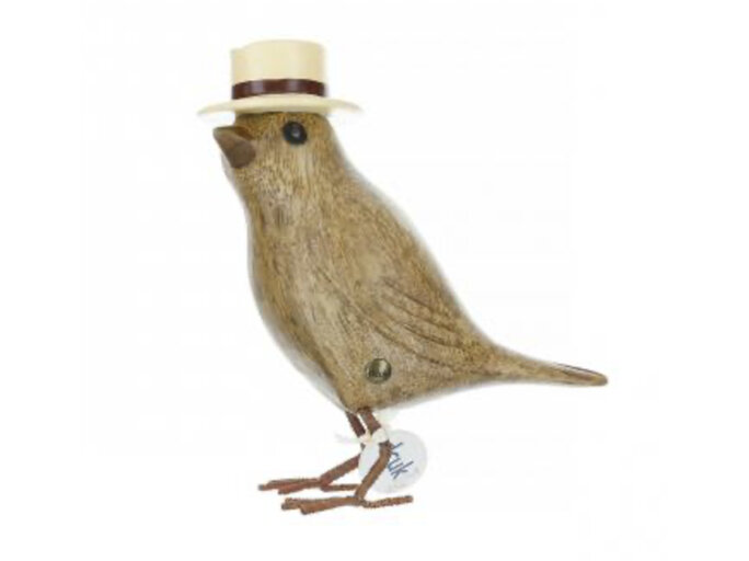 DCUK Dapper Garden Bird with a Straw Hat in a Garden Box