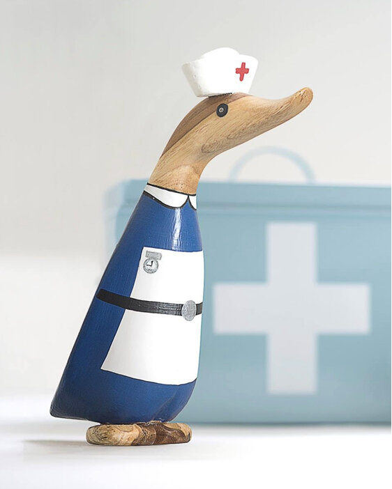 DCUK Nurse Hand Carved Bamboo Duck