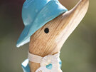 DCUK Raincoat Duckling Blue Bamboo Hand Carved Sculpture Ornament