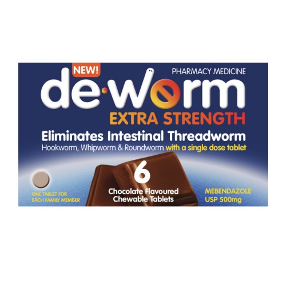 DE-WORM 500mg Chocolate Chewable Tablets 6