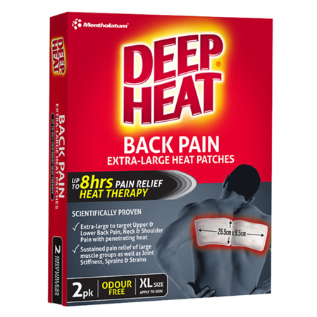 Deep Heat Back Pain Extra-Large Heat Patches, 2 Pack