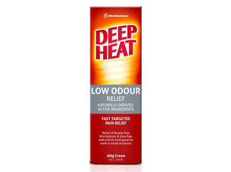 Deep Heat Low Odour Relief Cream 100g