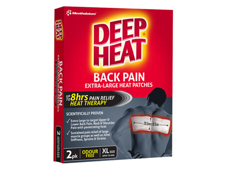 DEEP HEAT PATCHES O/LESS BACK 9.5CM X 26.5CM 2PK