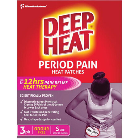 DEEP HEAT PERIOD PAIN HEAT PATCH 3 PACK