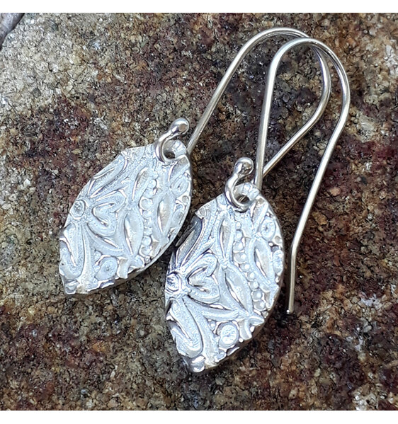 deep texture handmade sterling silver earrings