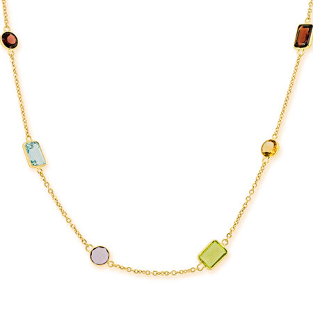 Delicate Coloured Stone Necklace