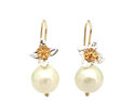 Della daffodil sterling silver gold filled pearls earrings lily griffin nz