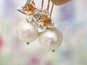 Della daffodil sterling silver gold pearls earrings lilygriffin nz jewelry