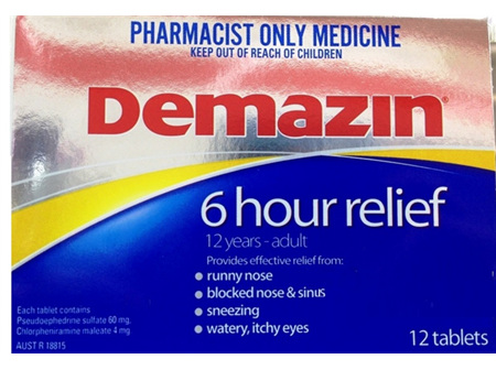 Demazin 6 Hour Relief 12 Tablets