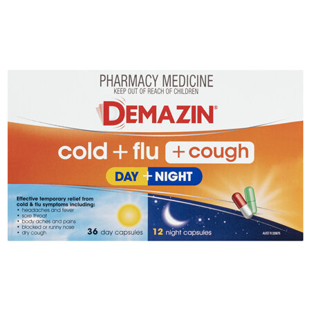 DEMAZIN COLD & FLU + COUGH DAY/NIGHT 48 CAPSULES