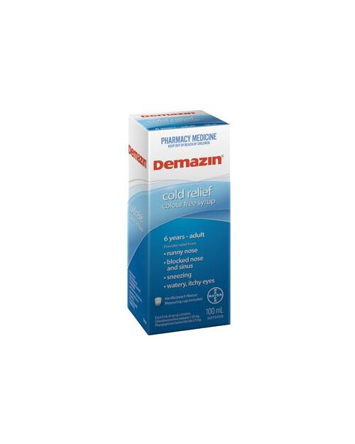 Demazin Cold Relief Cough Syrup Colour Free 200ML