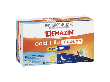 DEMAZIN COLD&FLU + COUGH D/N CAP 48