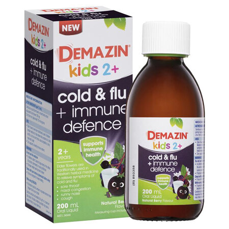 DEMAZIN KIDS 2+ COLD & FLU + IMMUNE 200ML