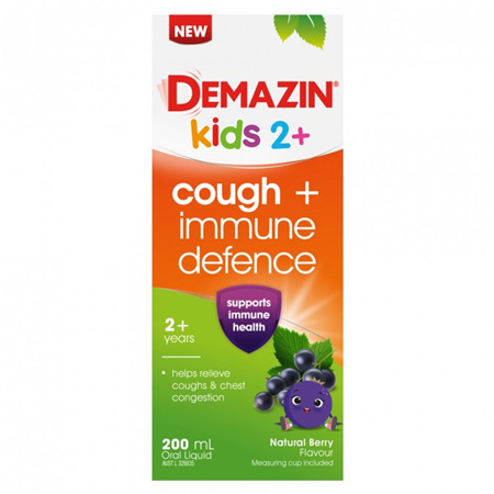 Demazin Kids 2+ Cough + Immune Defence Syrup 200mL