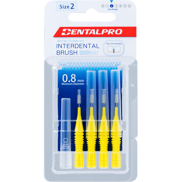 DENTALPRO Interdental Brush Brush Size 2 Yellow