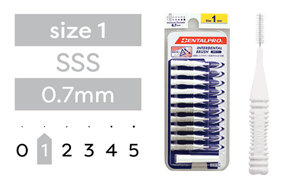 DentalPro Interdental Brushes Size 1 0.7mm