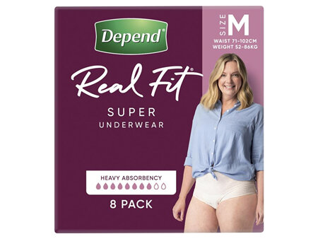 Depend Real Fit Super Underwear Medium 8pk