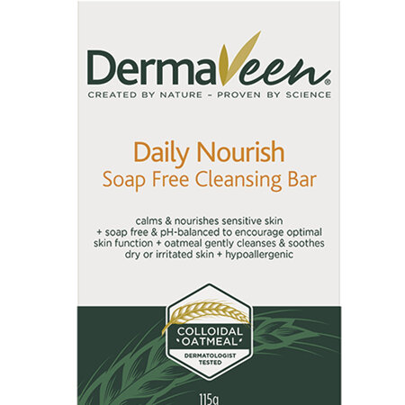 DermaVeen Daily Nourish Soap-Free Cleansing Bar 115G