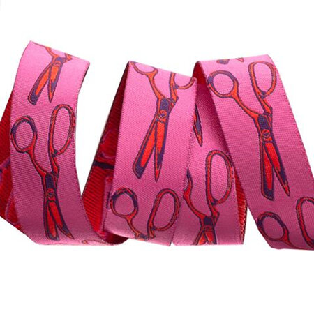 Designer Ribbon - Tula Pink - HandMade - Cut Once Night Pink