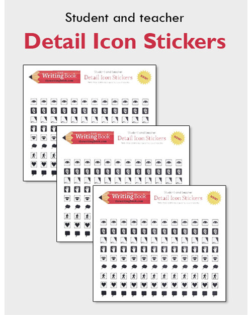 Detail Icon Stickers - focused on writing tasks - available from Edify