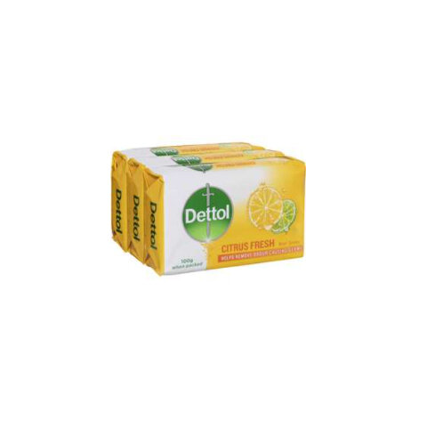 Dettol Citrus Fresh Bar Soap 100g 3pk