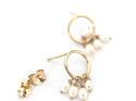 dewdrop pearls cream studs earrings gold dainty wedding lilygriffin nz jeweller