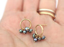 dewdrop pearls studs earrings gold peacock petite handmade lily griffin nz