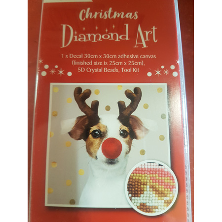 Diamond art - Christmas dog design.