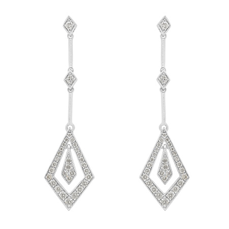 Diamond Drop Art Deco Earrings