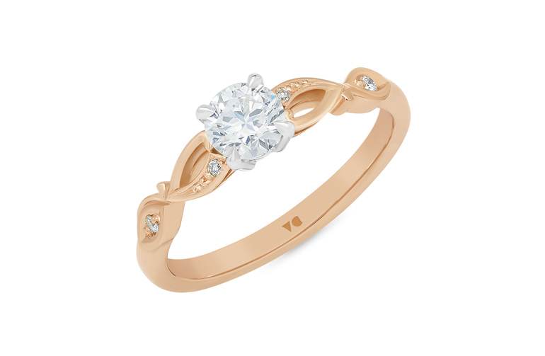 Diamond Solitaire, Diamond Engagement Ring, Engagement Ring 18ct rose gold