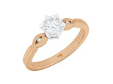 Diamond solitaire engagement ring in 18ct rose gold and platinum